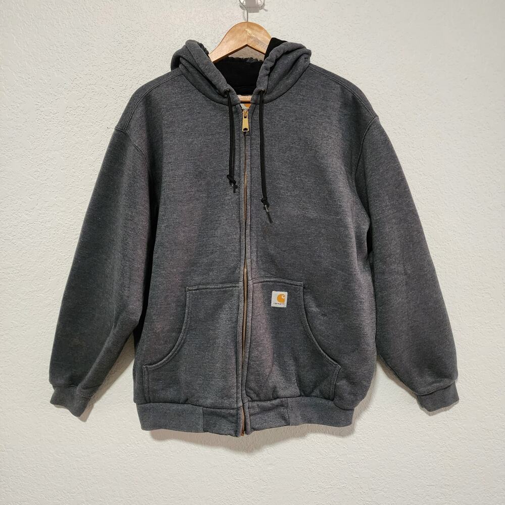 Carhartt Men's Thermal Lined Full Zip Hoodie Charcoal Large Work Wear